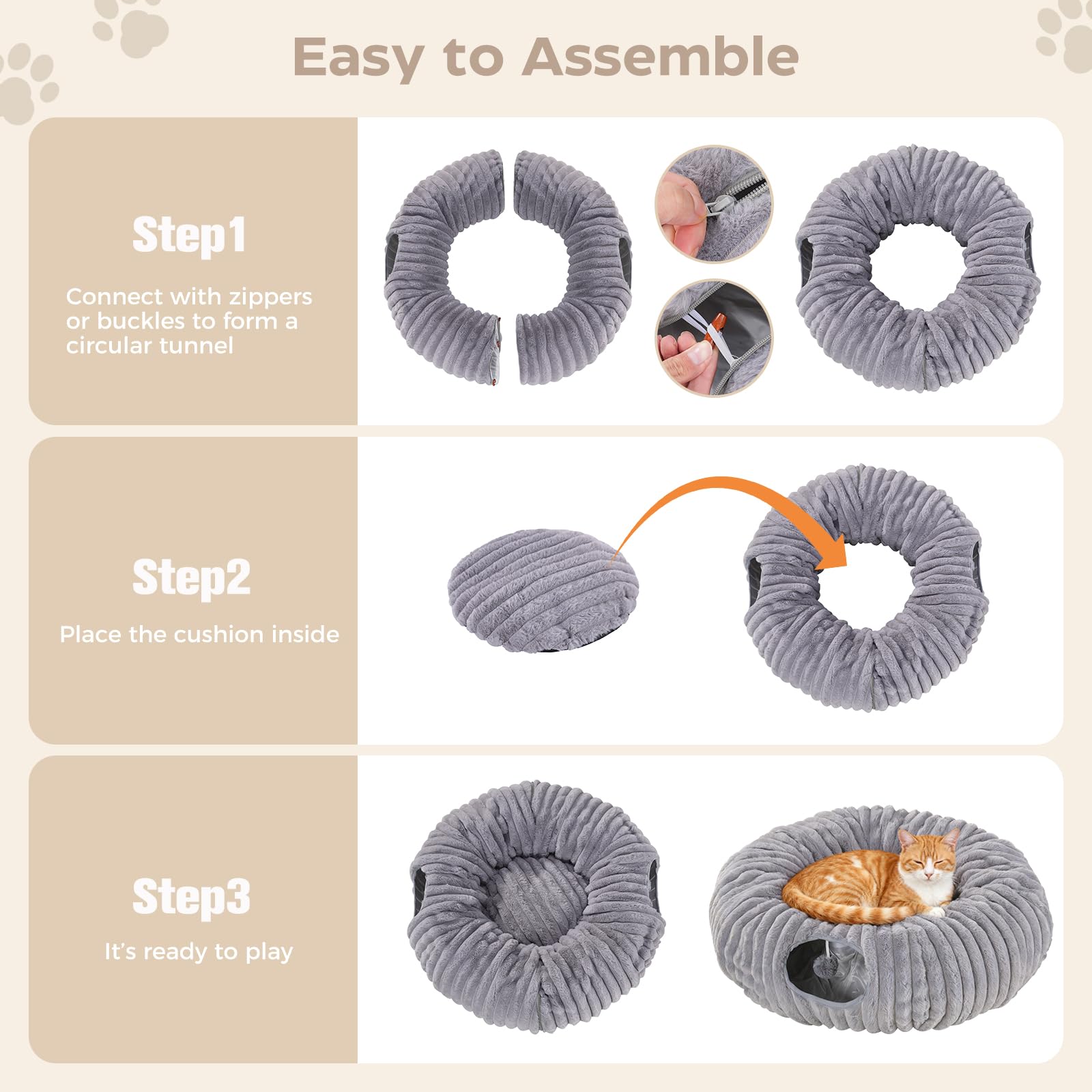 Avont Cat Tunnel serves as a calming retreat during quiet evenings at home.