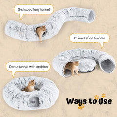 Avont cat tunnel with playful entry openings supports exploration and enrichment.