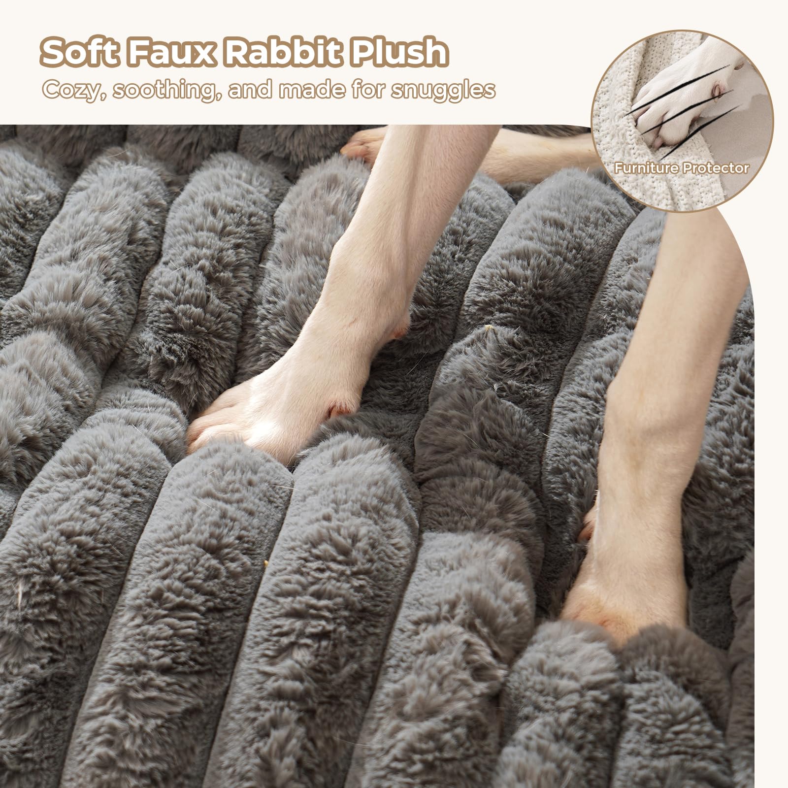 Avont dog bed mat with raised sides provides pillow-like support for cuddling.