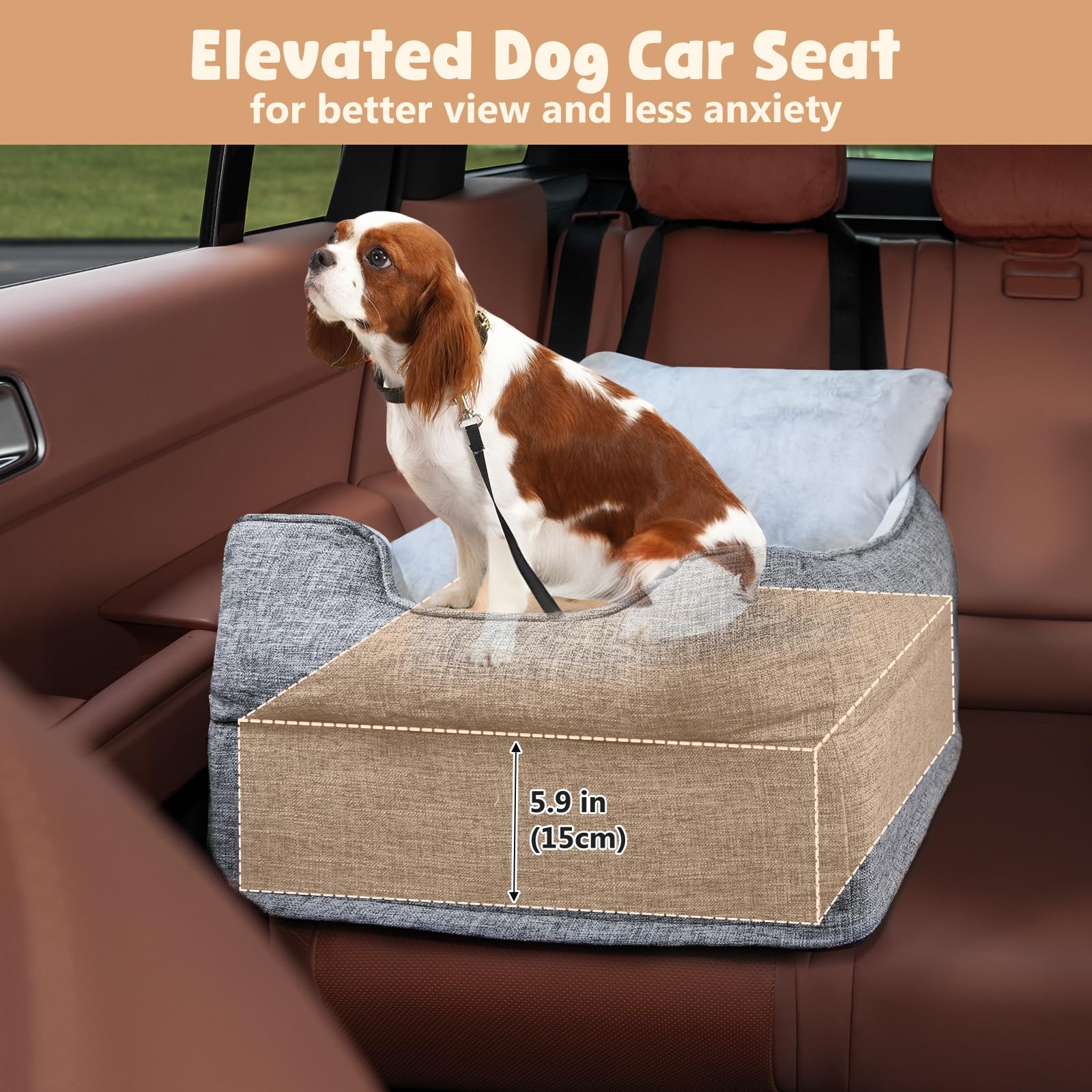 Avont dog car booster seat 20x20x16 size fits pets under 30 lb.
