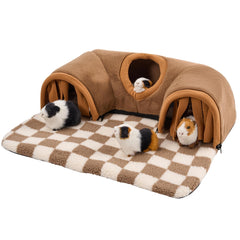 Avont Guinea Pig Hideout Tunnel closeup plush for cozy rest.
