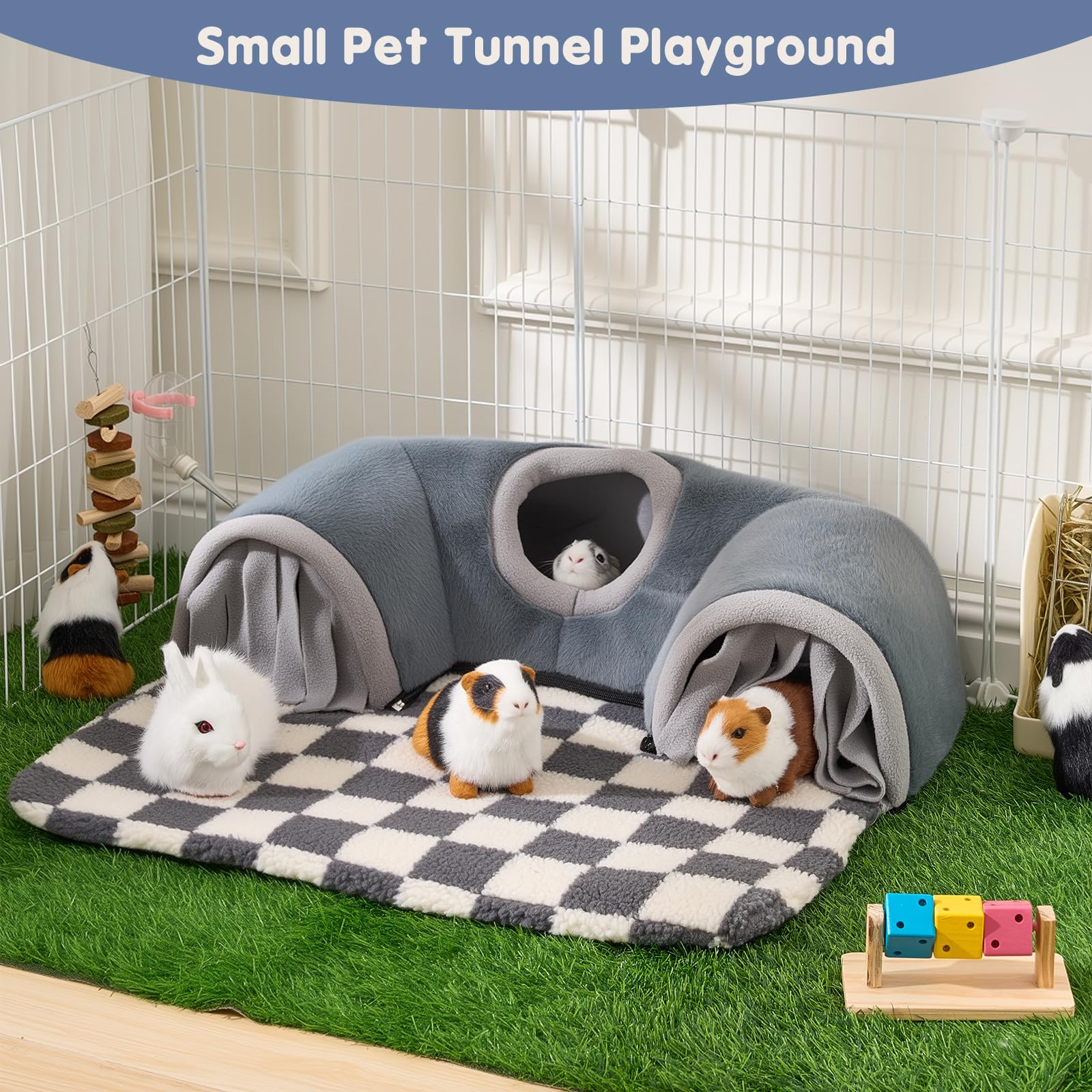 Avont Guinea Pig Hideout Tunnel soft plush walls emphasize comfort and secure lounging