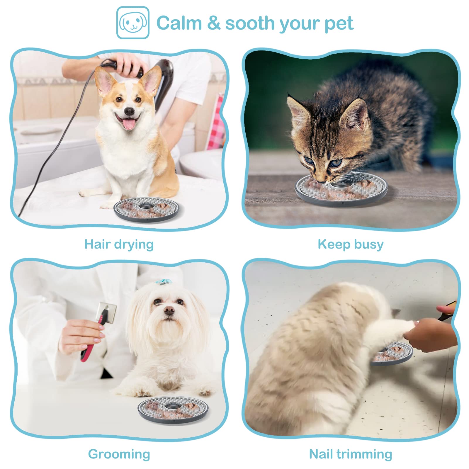 Avont Lick Mat helps with anxiety relief during grooming and storms.