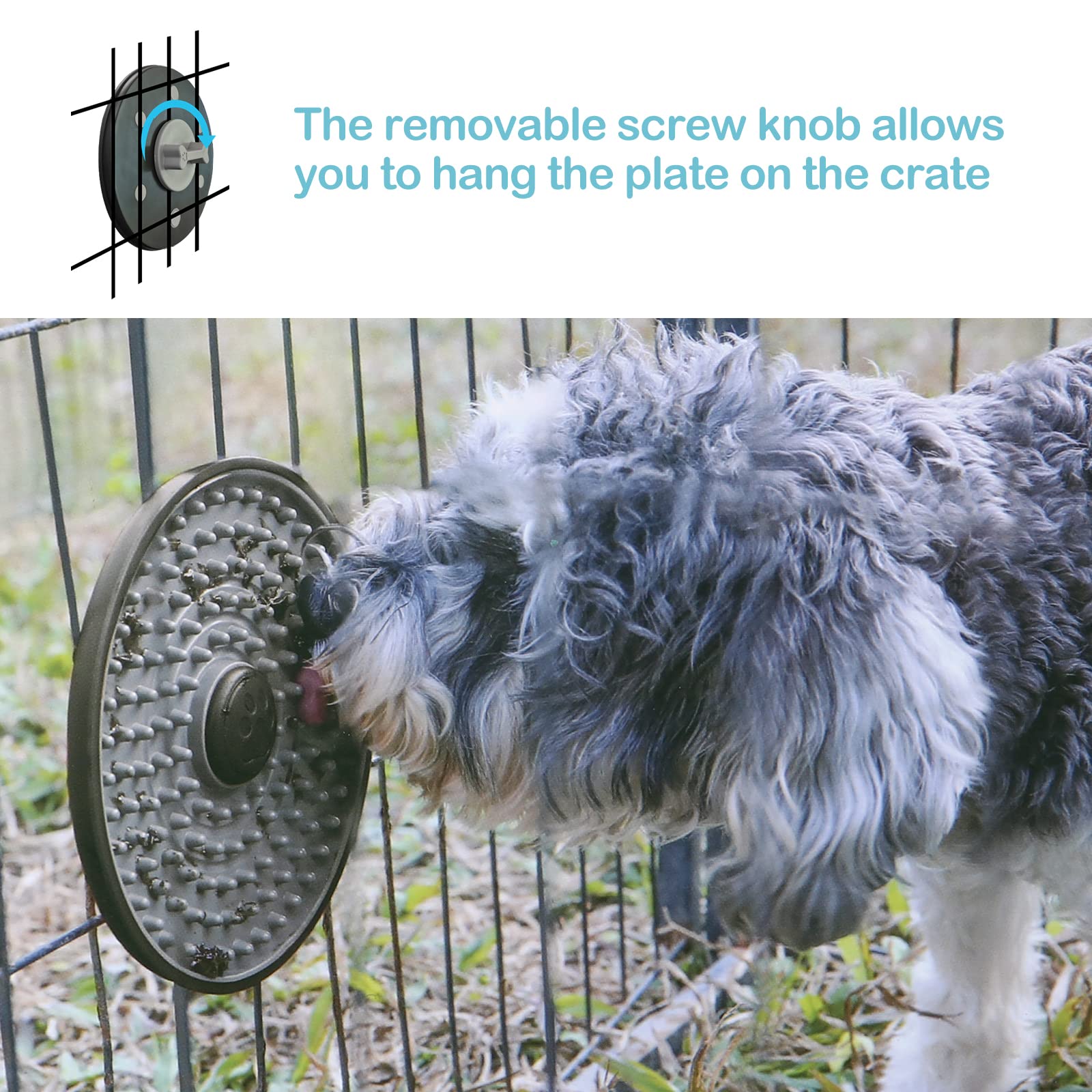 Avont Lick Mat textured surface promotes foraging and slow eating during meals.