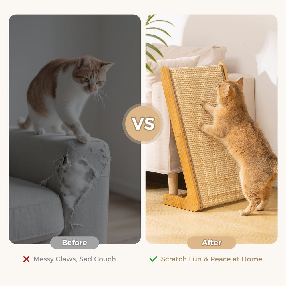 Avont sisal cat scratcher angled ramp 110-degree for stretching and play.