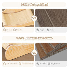 Avont Sisal Cat Scratcher Bed assembly image shows quick five-minute setup.