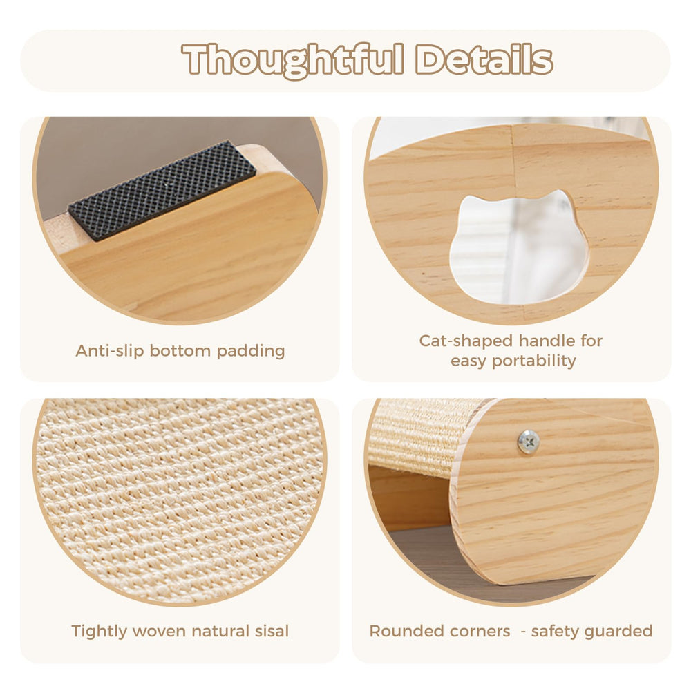 Avont Sisal Cat Scratcher Bed nap zone view highlights cozy lounging and cat comfort.