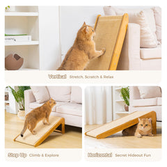 Avont natural solid wood scratcher highlights durable construction and clean home look.