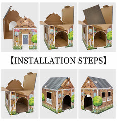 AVXINSOK cardboard cat house interior view with spacious resting space