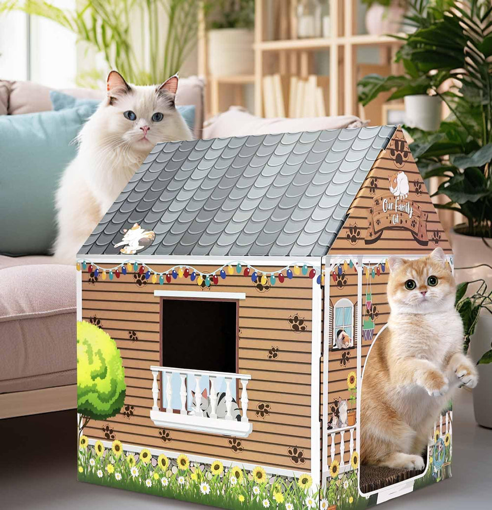 AVXINSOK cardboard cat house lightweight design for easy relocation