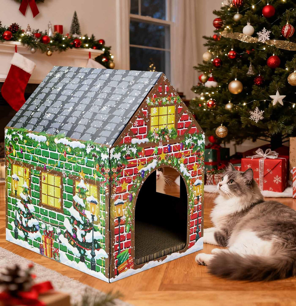 AVXINSOK Cat House – windows and door entry showcase peek-through play