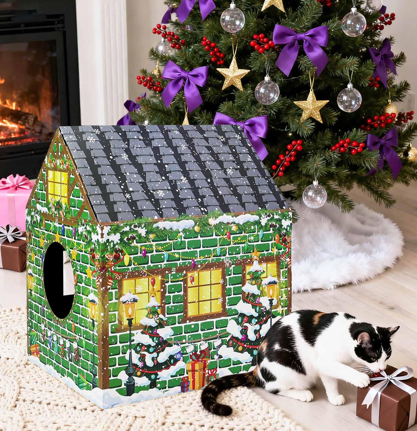 AVXINSOK Christmas Cat House – interior decor for festive spaces