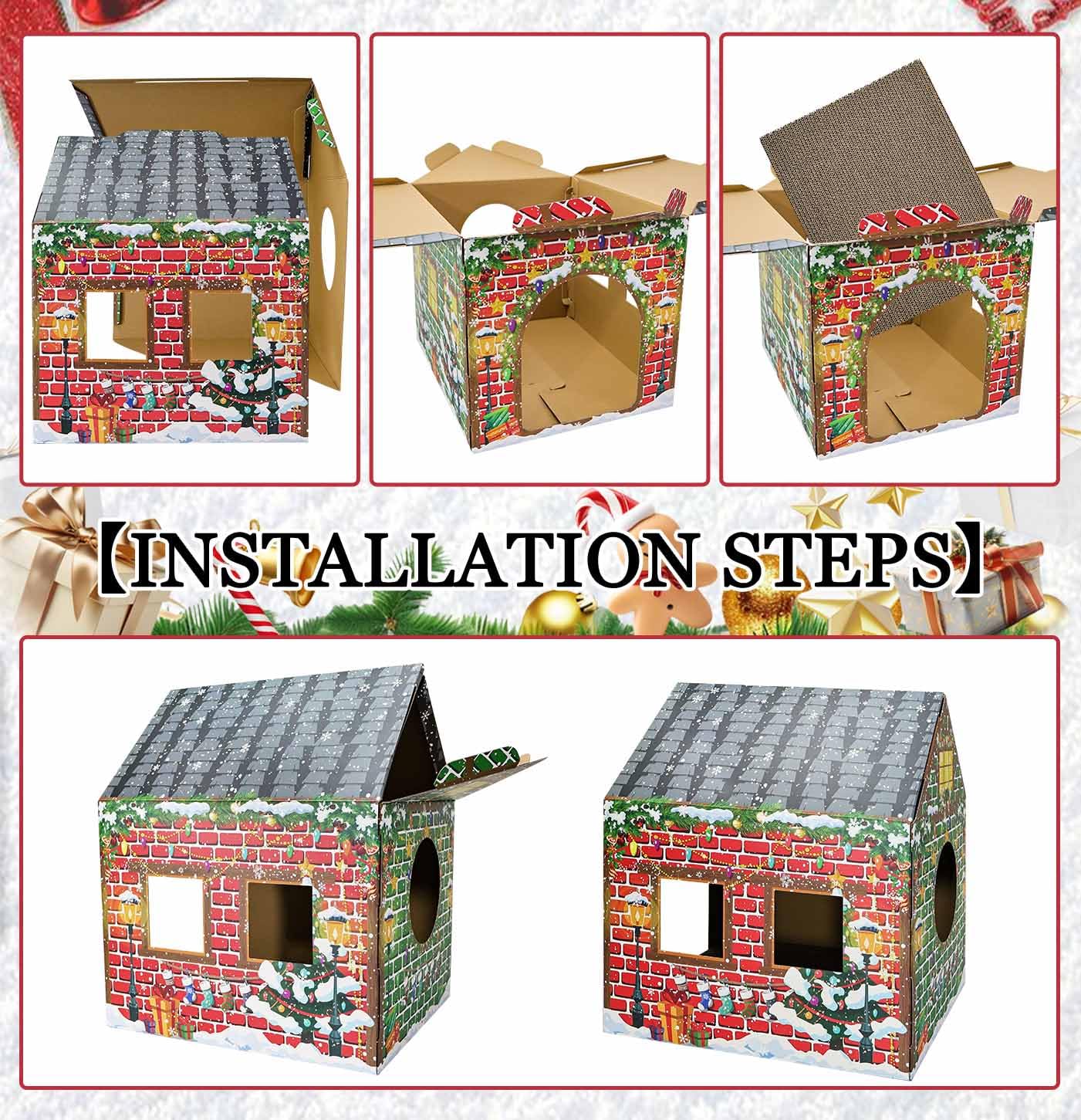 AVXINSOK Christmas Cat House size 34x49x41 cm – easy planning