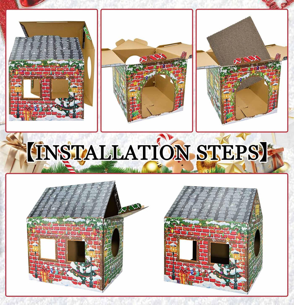 AVXINSOK Christmas Cat House size 34x49x41 cm – easy planning