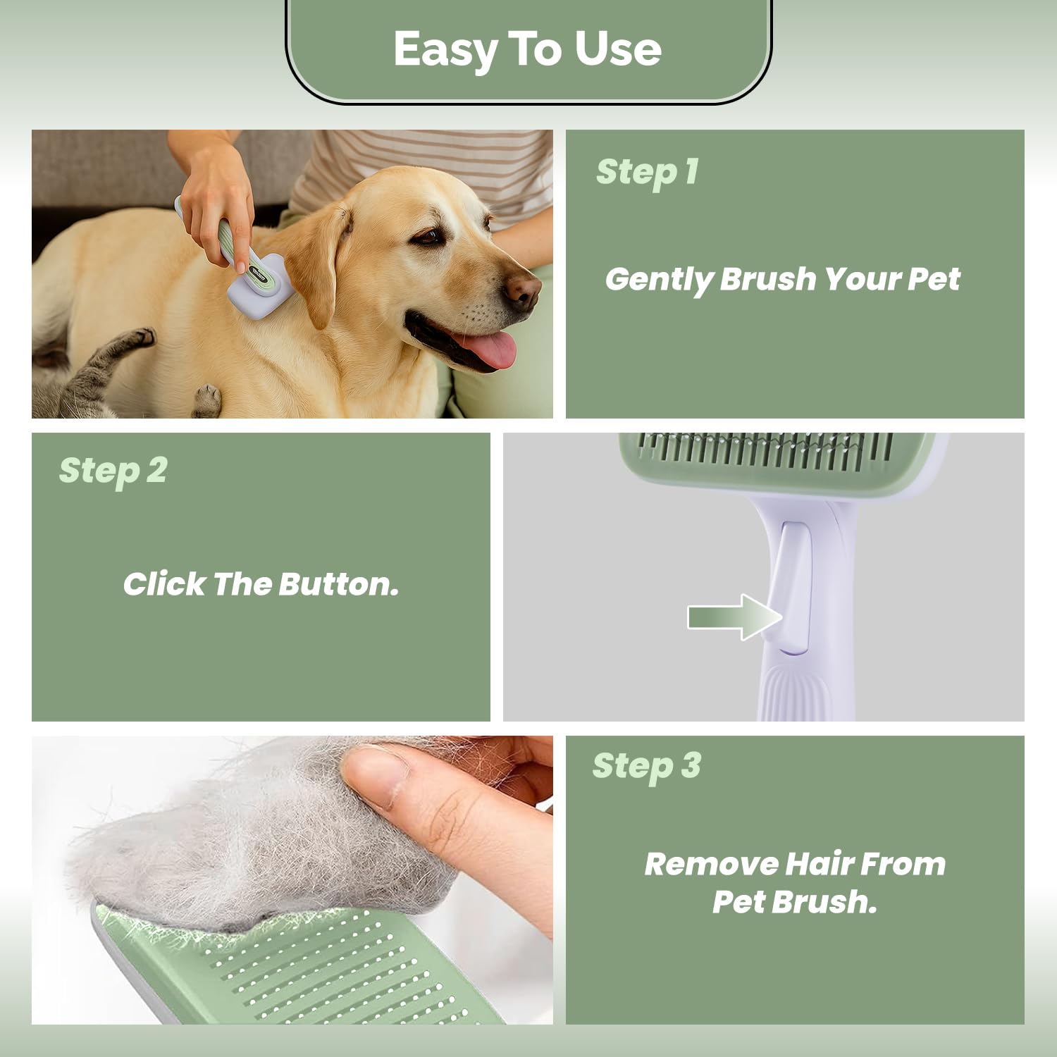 AWANTIC deshedding for short coats with this slicker brush improves grooming.