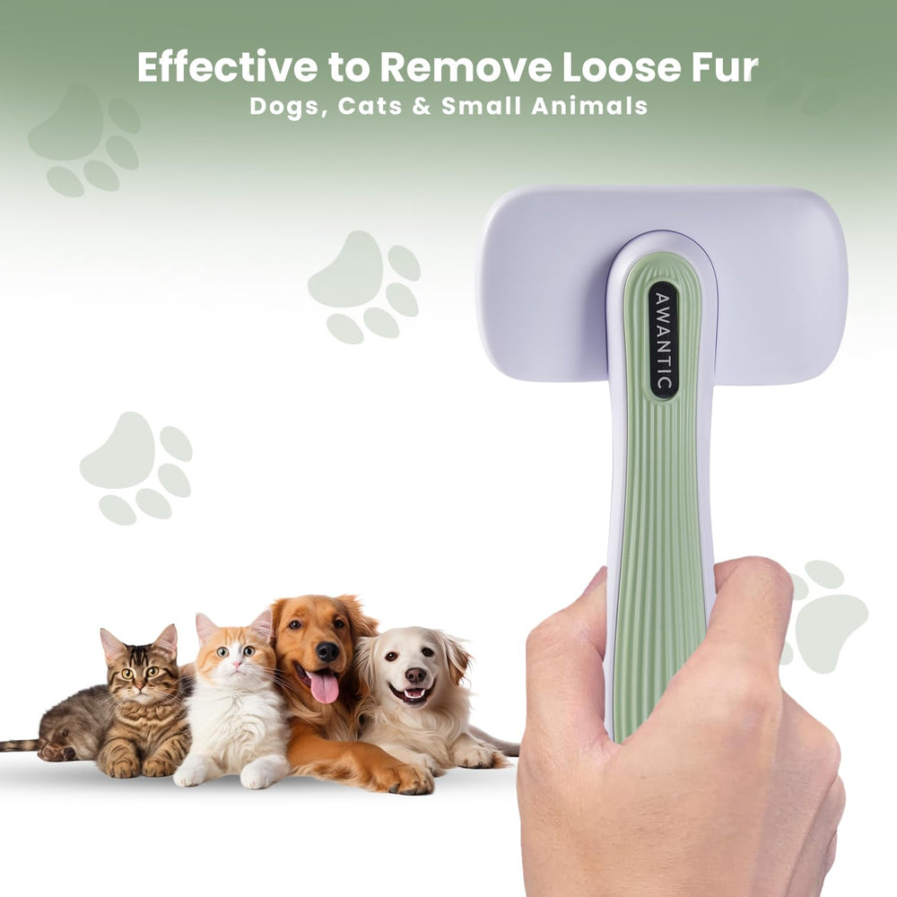 AWANTIC puppy grooming slicker brush is gentle on small coats.