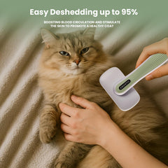 AWANTIC slicker brush deshedding reduces loose fur during grooming sessions.