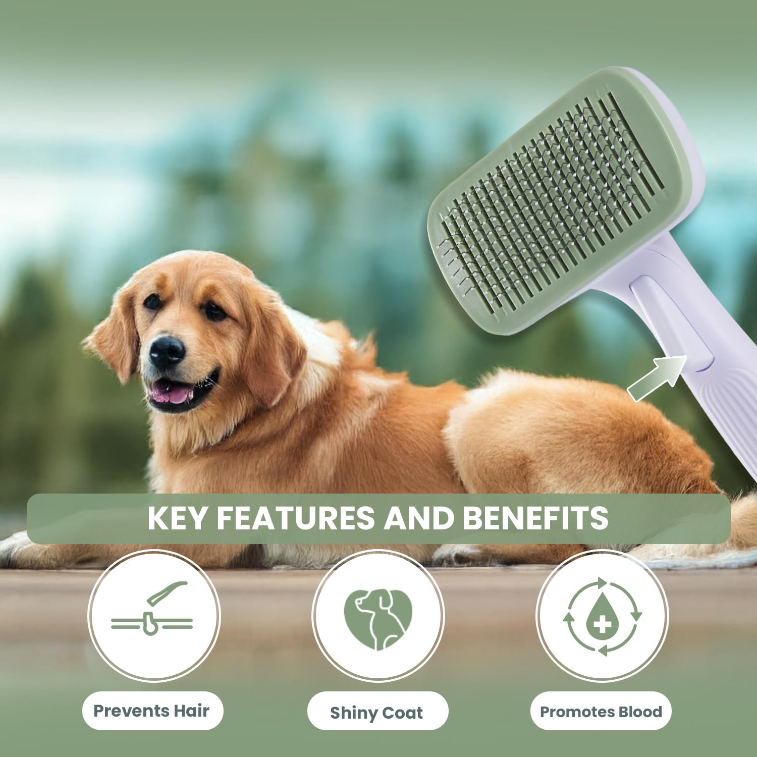 AWANTIC slicker brush ergonomic design reduces wrist strain during grooming.