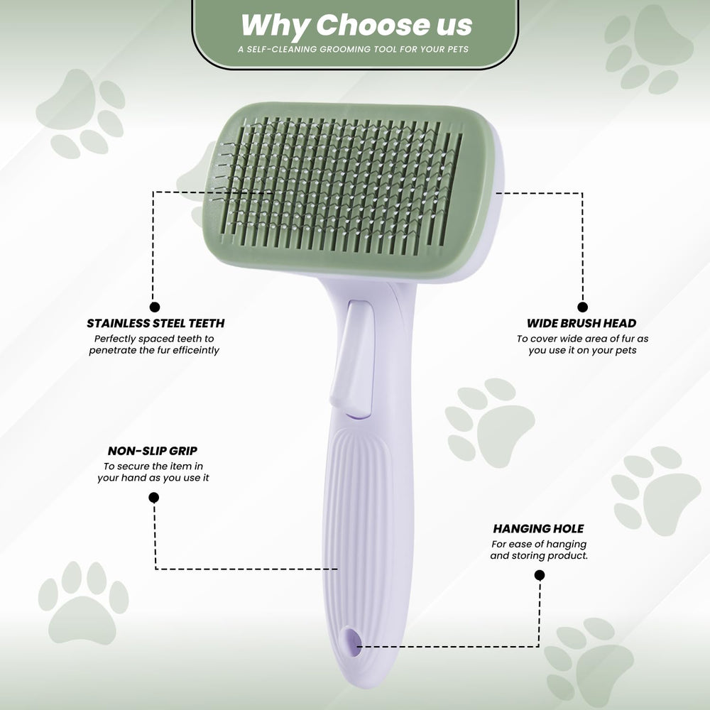 AWANTIC slicker brush skin-friendly bristles protect sensitive skin during brushing.