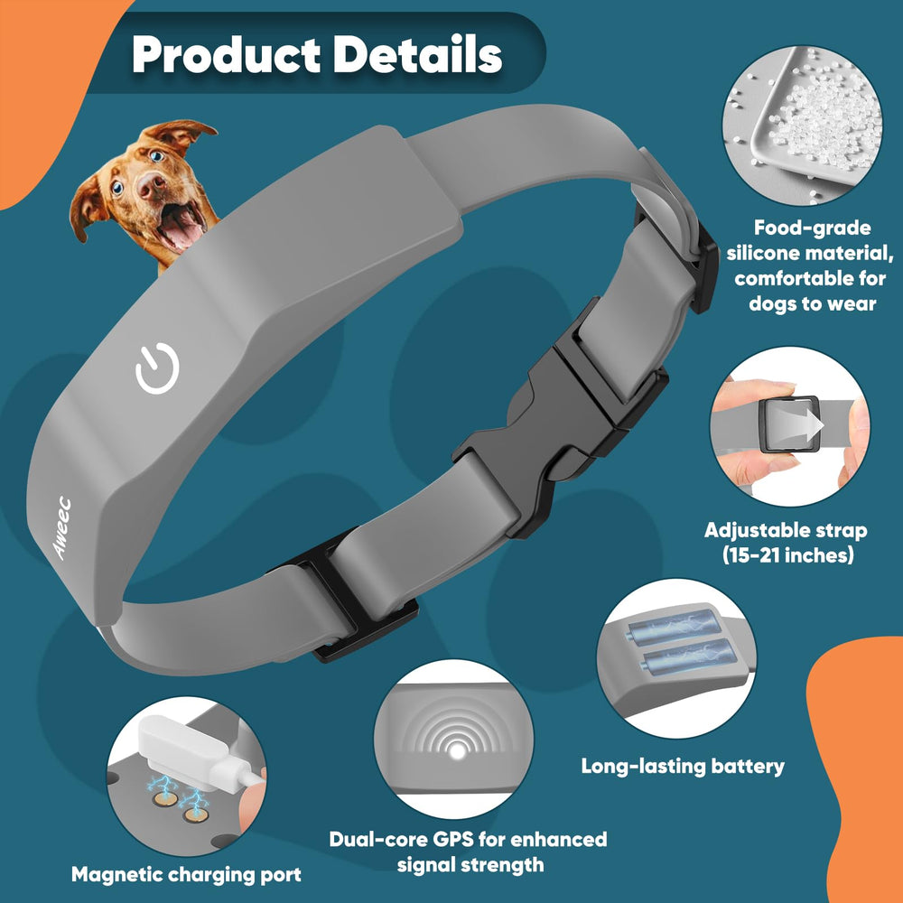 Aweec IP7 waterproof collar withstands rain and splashes.