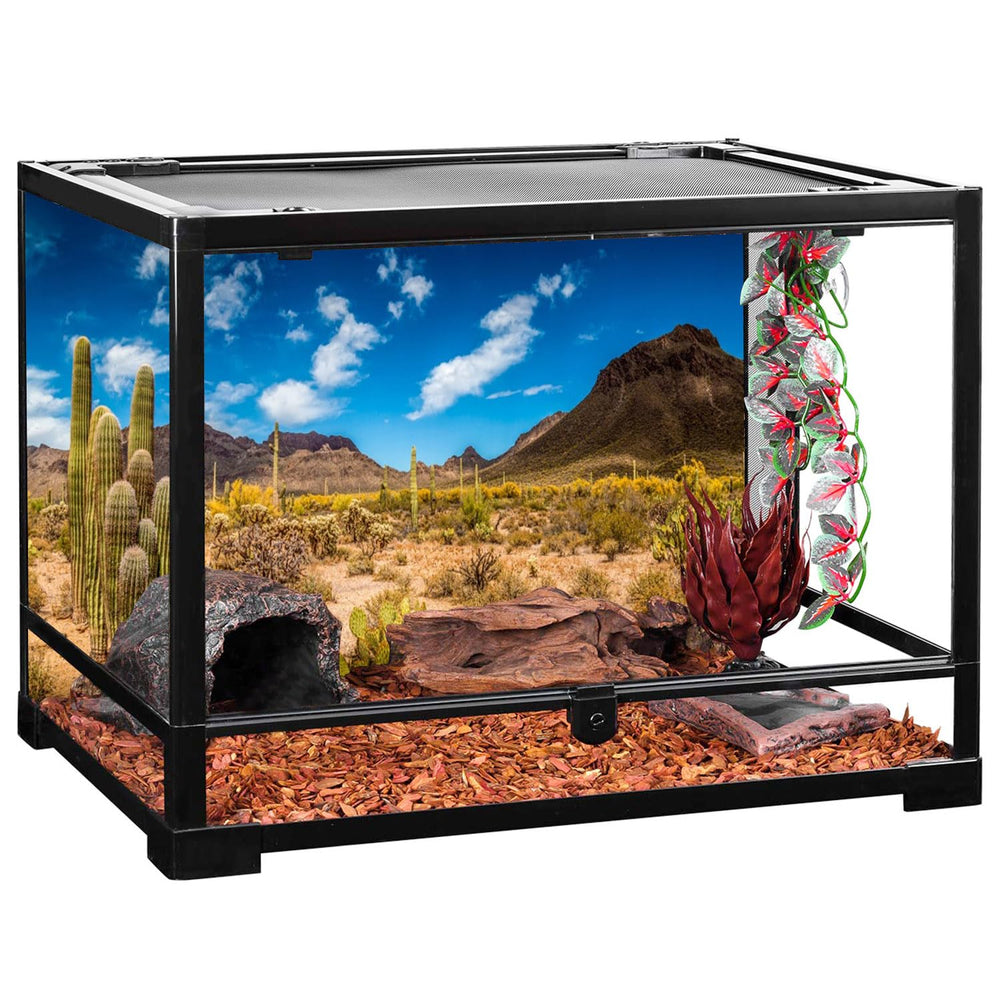 AWERT thick non-glare vinyl backdrop delivers durable, distraction-free habitat visuals.