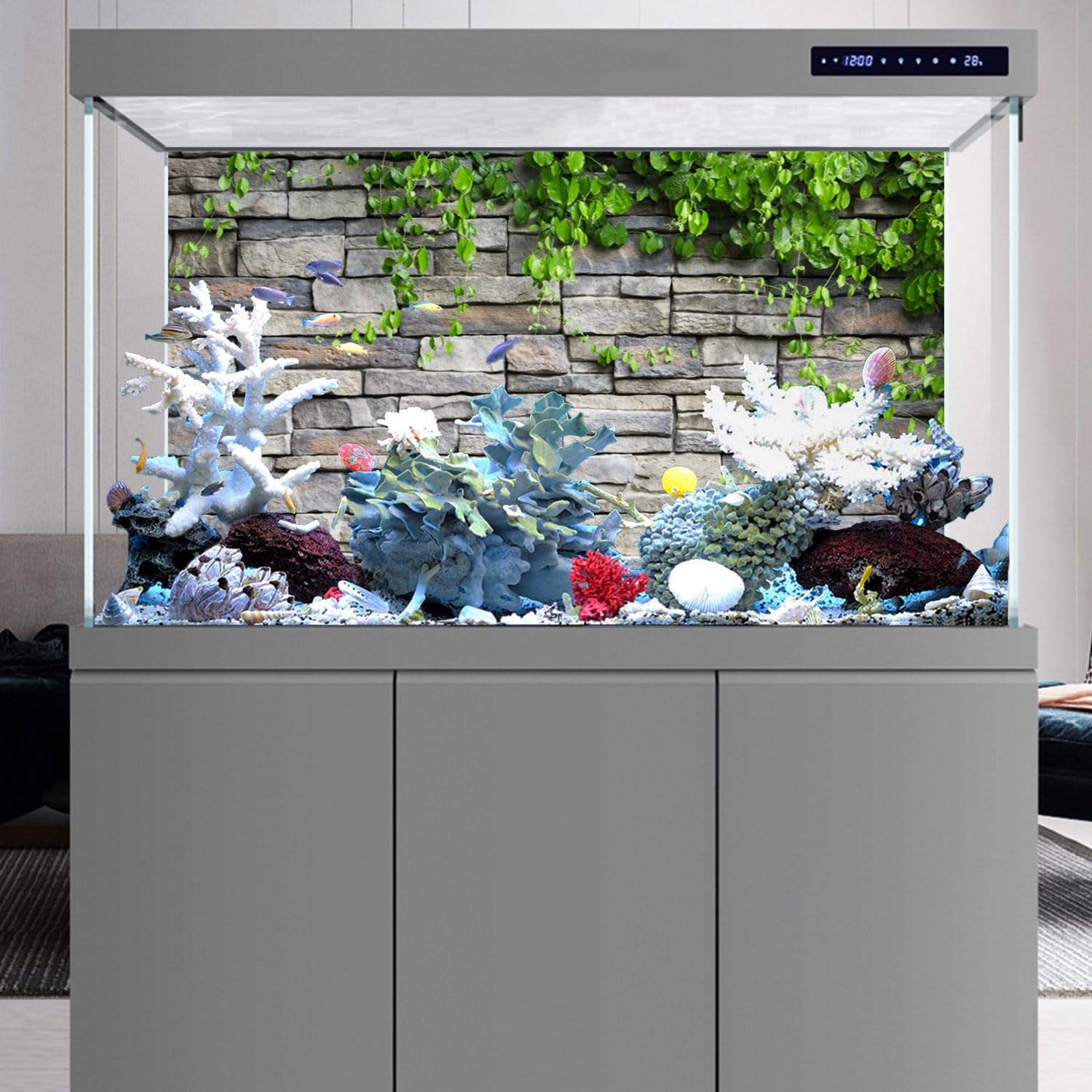 AWERT Vinyl non-glare design stays crisp under aquarium lighting.
