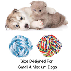 Awgusu Dog Rope Ball 2Pack teething helps soothe gums during puppy sessions.