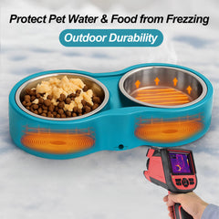 AWLYLNLL double stainless steel bowls highlight easy cleaning and healthy feeding.