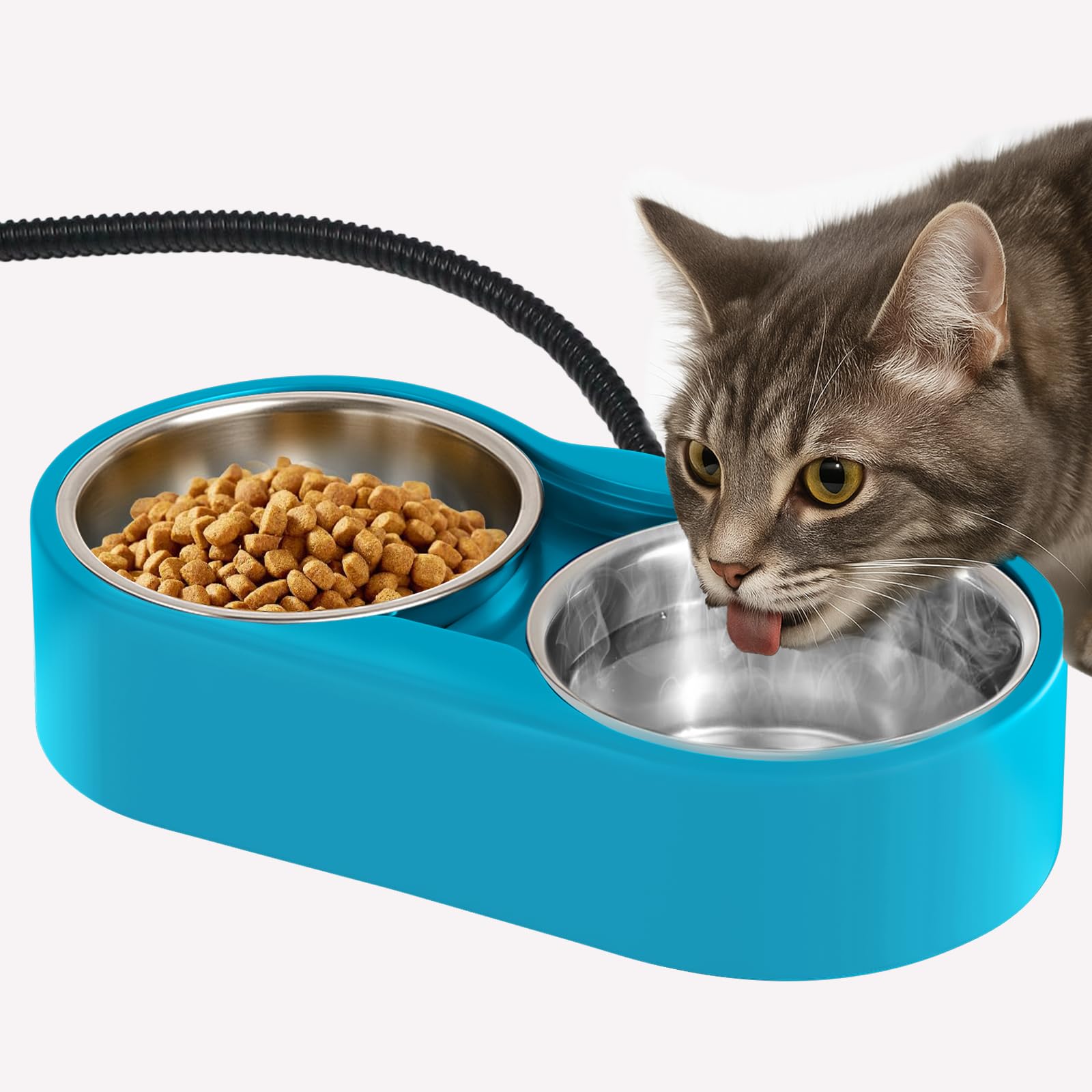 AWLYLNLL heated water bowl for outdoor use keeps pets hydrated in winter.