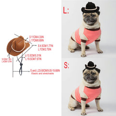 AWOCAN mini cowboy hat with chin strap supports pets during parties.
