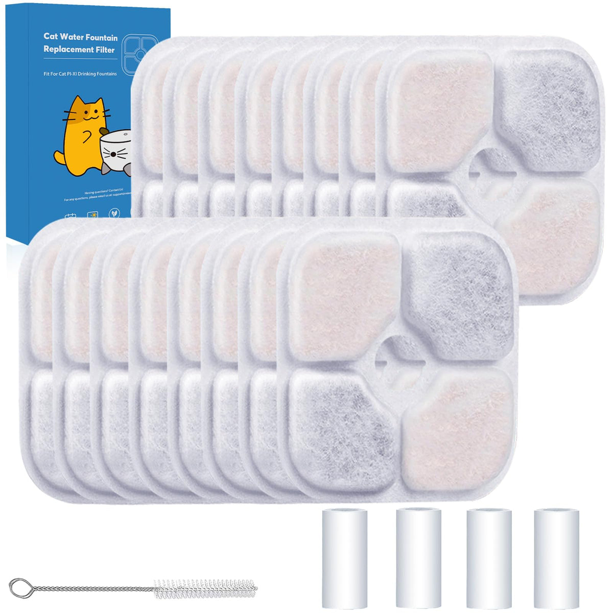 AWoHH 16-pack Catit PIXI-compatible filter kit for clean hydration
