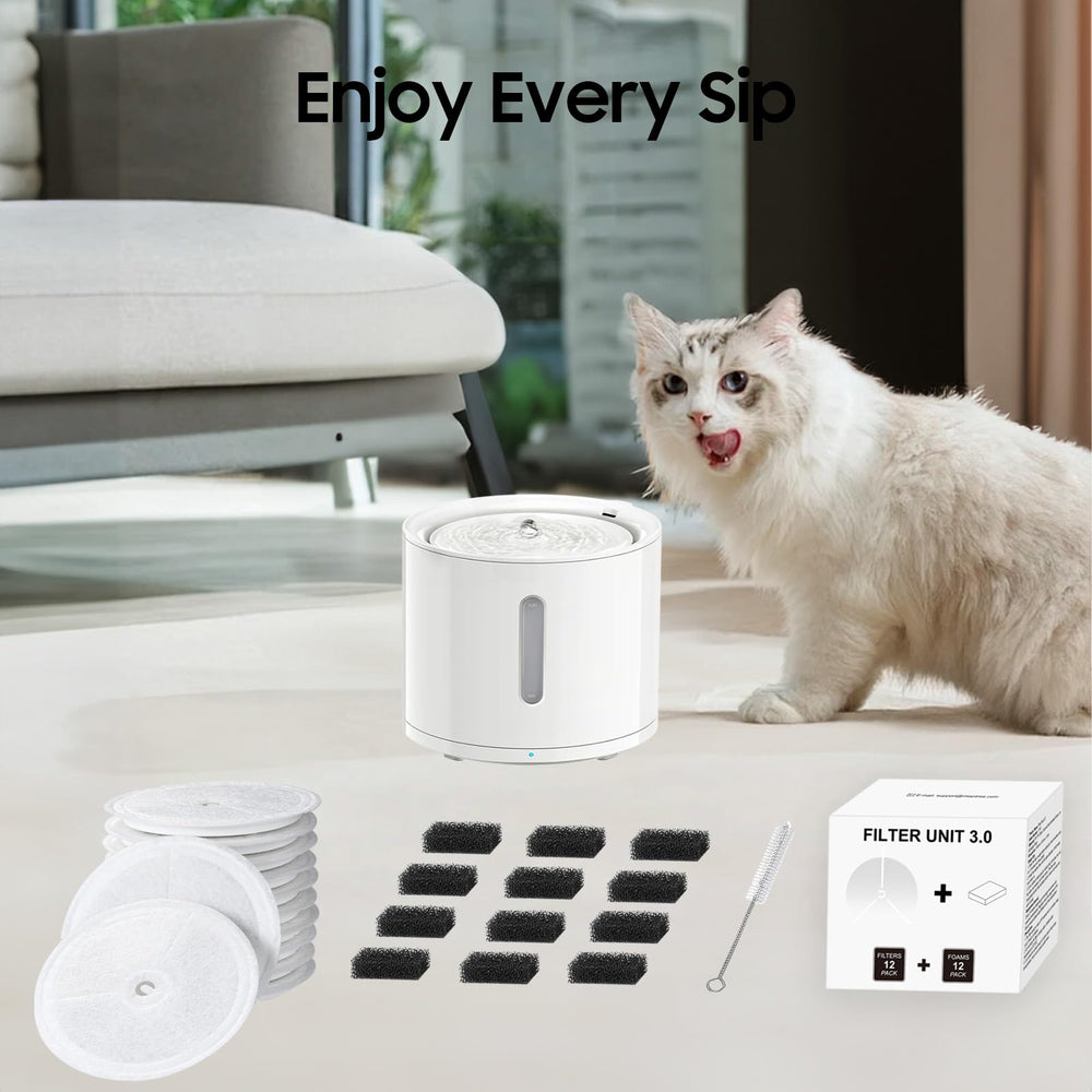 AWoHH cleaning brush included for simple fountain maintenance and hygiene.