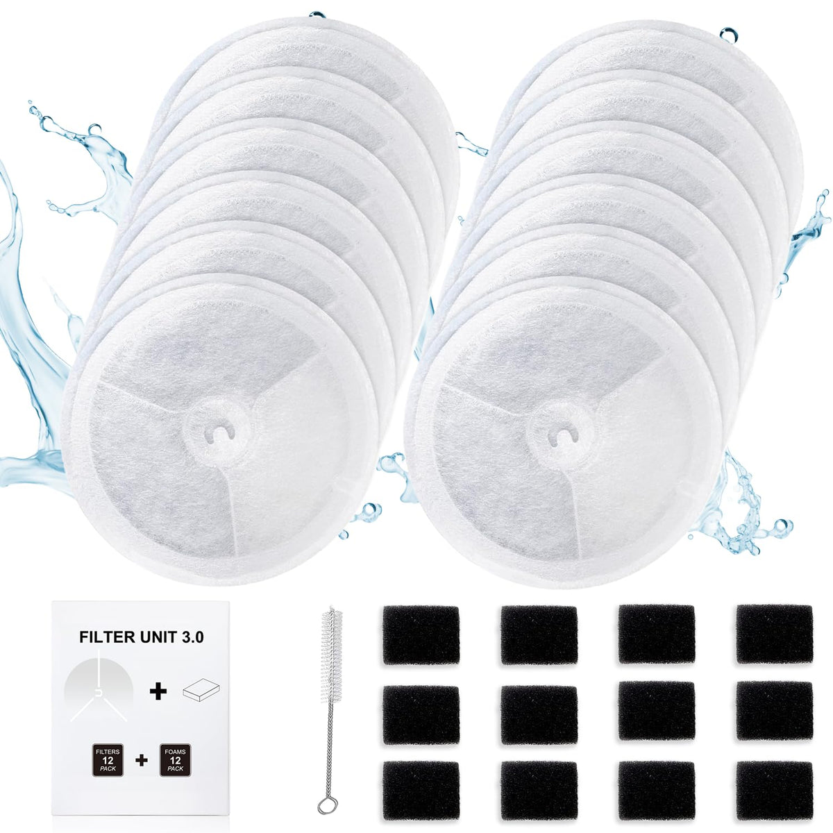 AWoHH Filter Unit 3.0 pack for E versweet fountain keeps water fresh for pets.