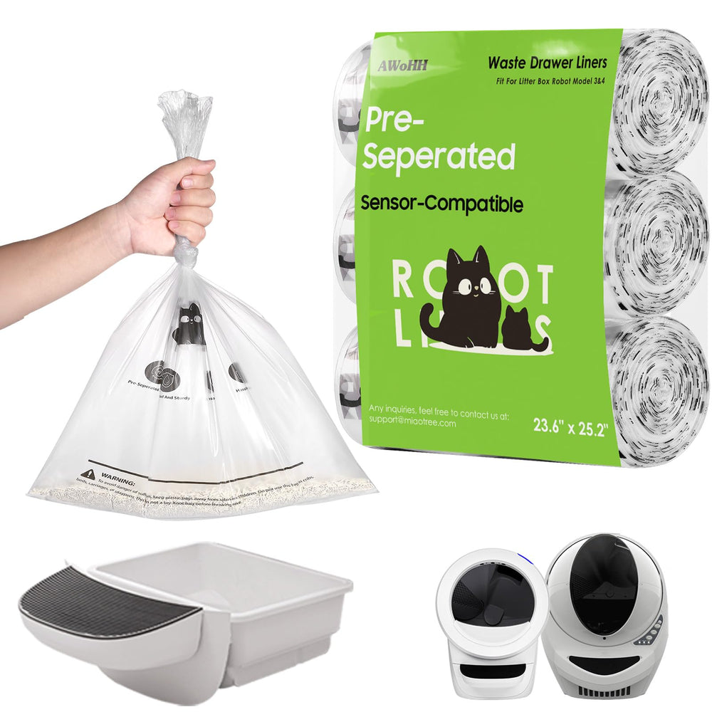 AWoHH litter box bags tear-free design for easy, mess-free disposal.