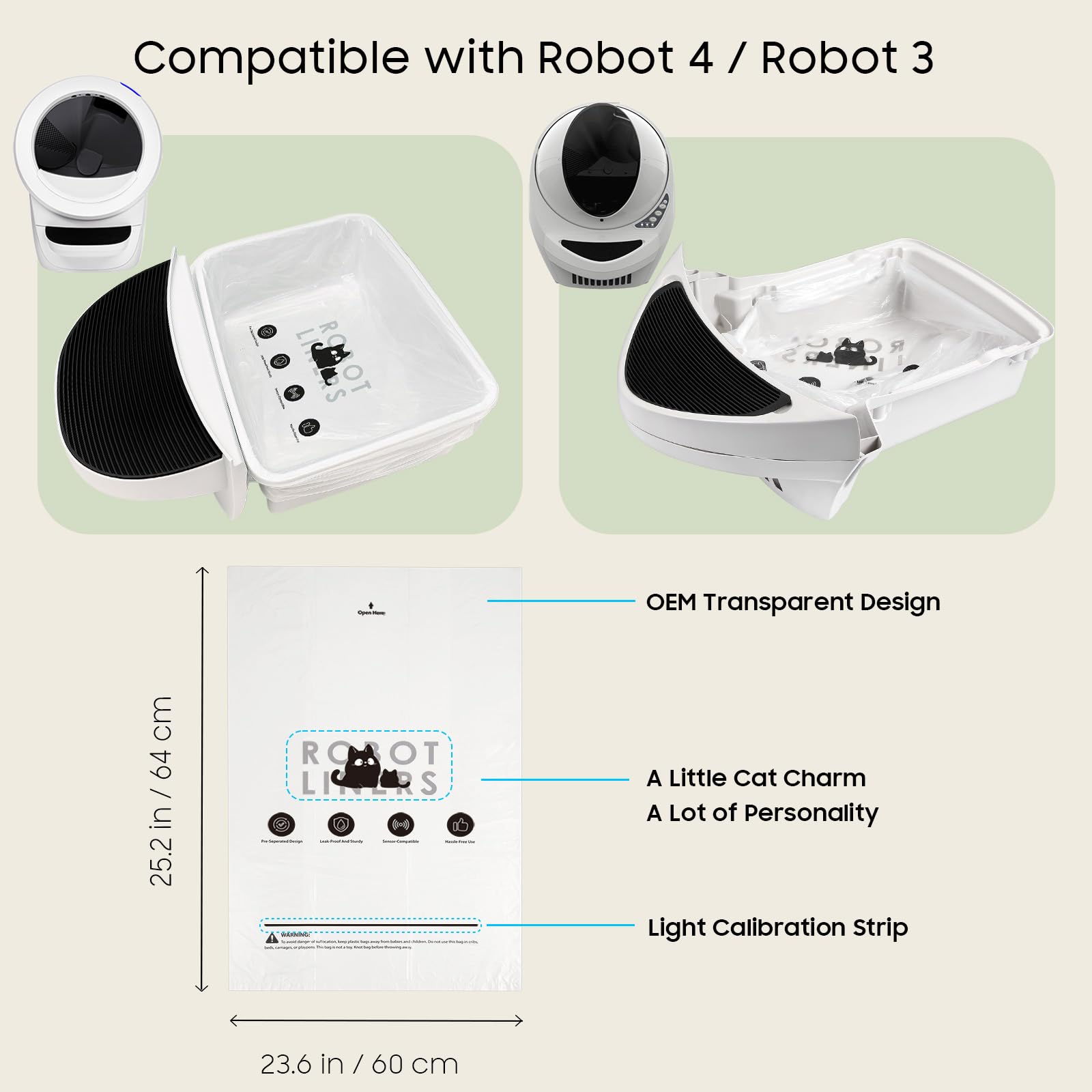 AWoHH tear-free liner edges, pre-sealed for single-handed use.