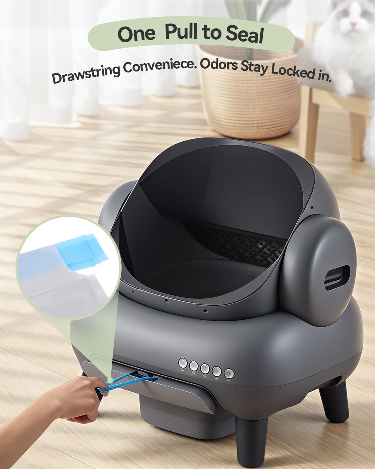 AWoHH tear-resistant material maintains bag integrity during heavy waste.