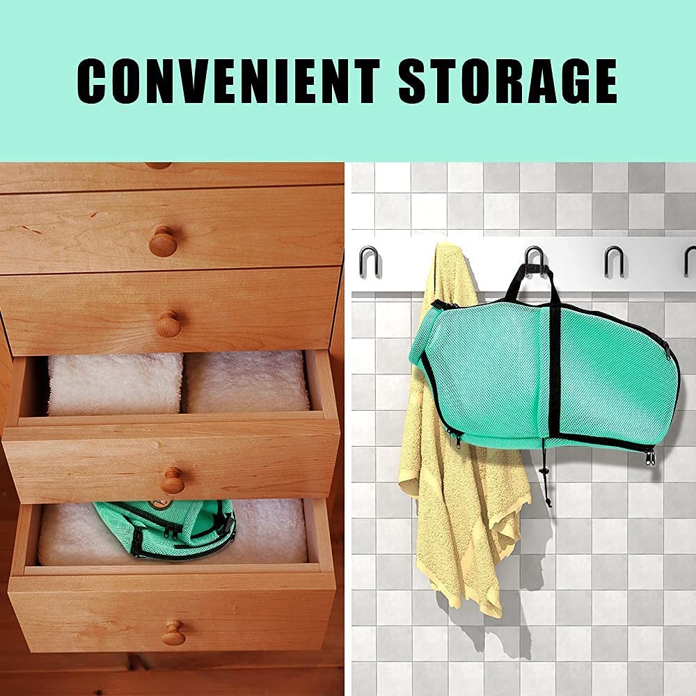 AWOOF cat grooming bag green design attracts attention during bath or play.