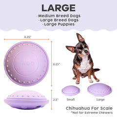 Awoo Flying Saucer Toy outer lick-mat textures encourage focused licking and mental stimulation.