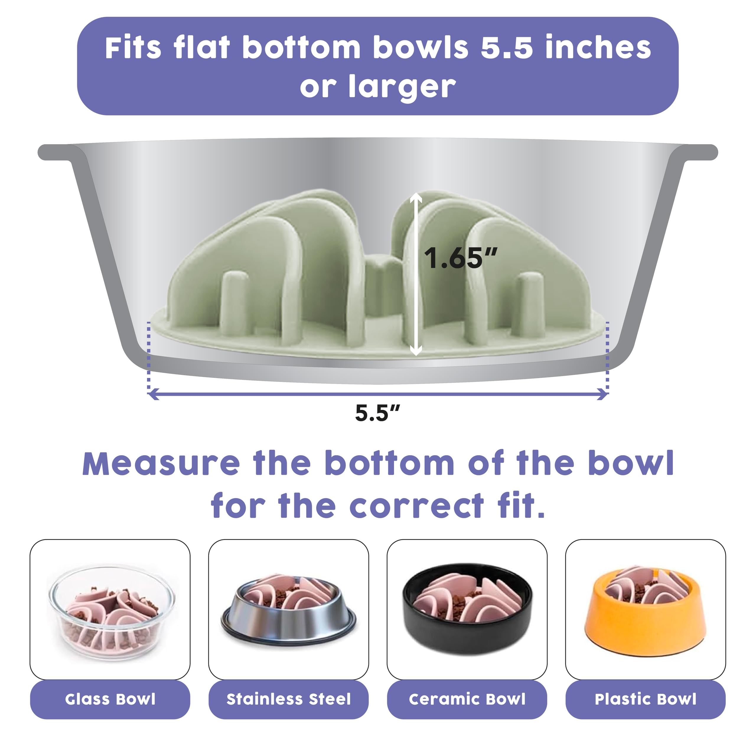 Awoo Great Vibes non-slip base keeps bowls stable during slow feeding.
