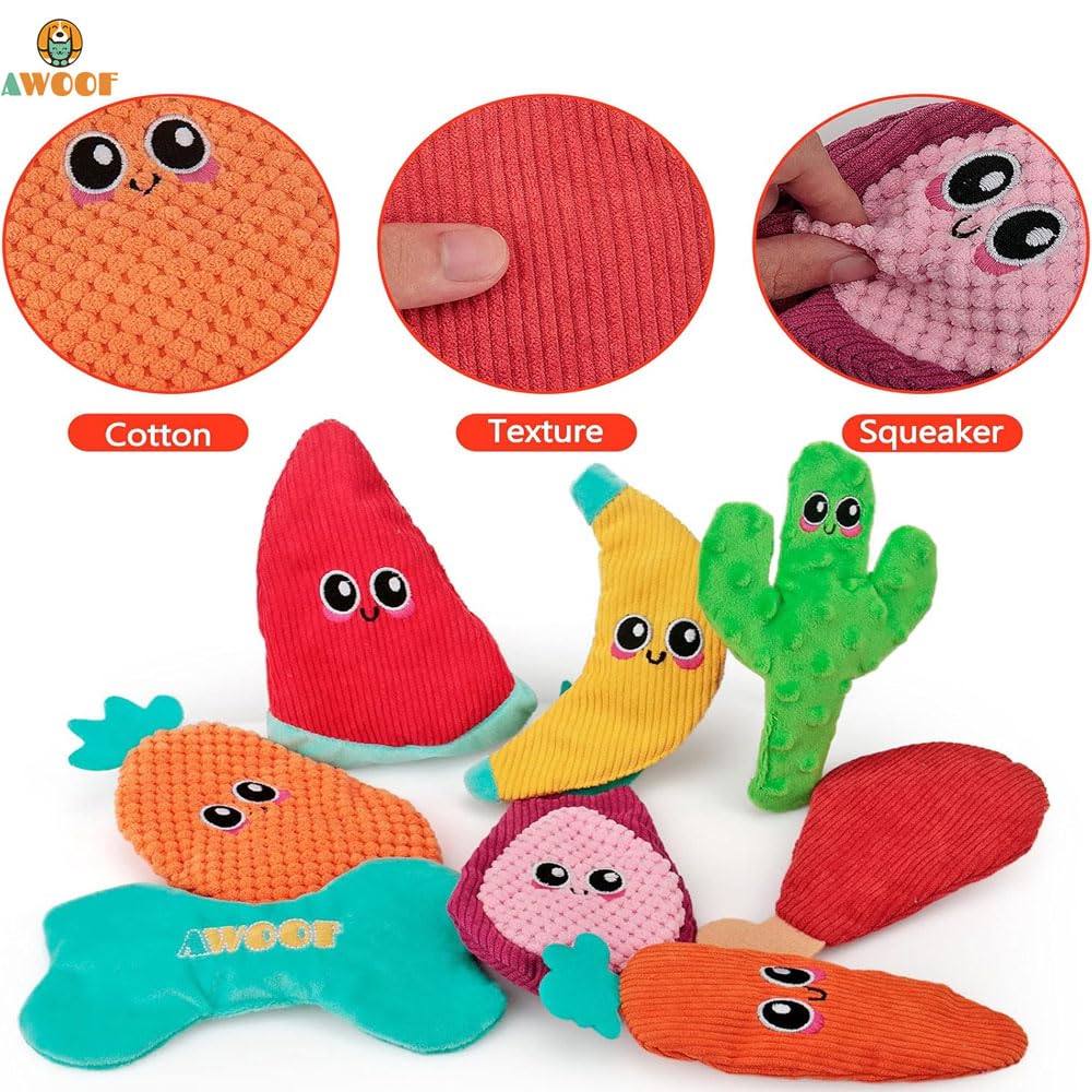 AWOOF durable crinkle dog toy interior squeaker for engaging sessions