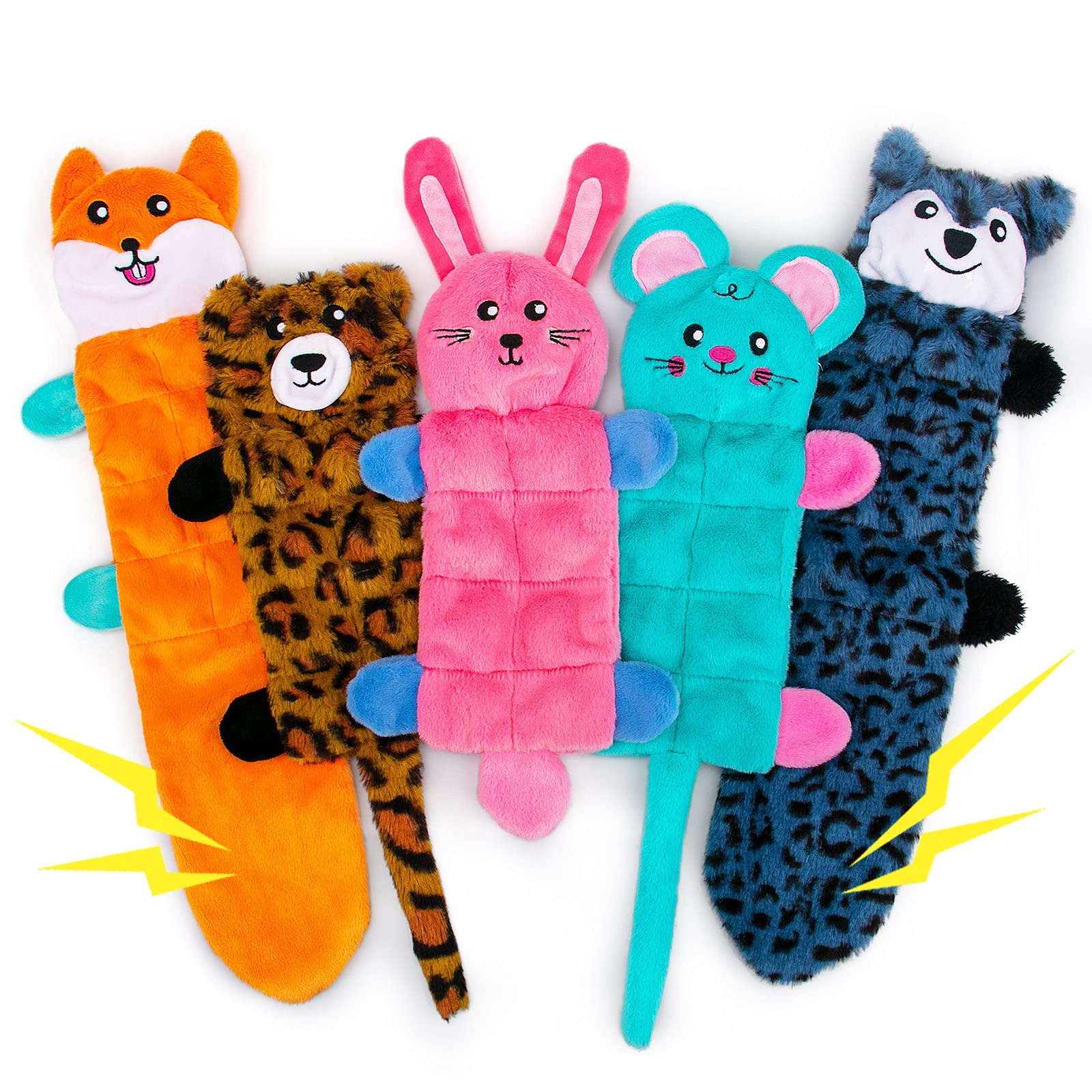 AWOOF no stuffing dog toy pack with varied animal shapes for mess free play