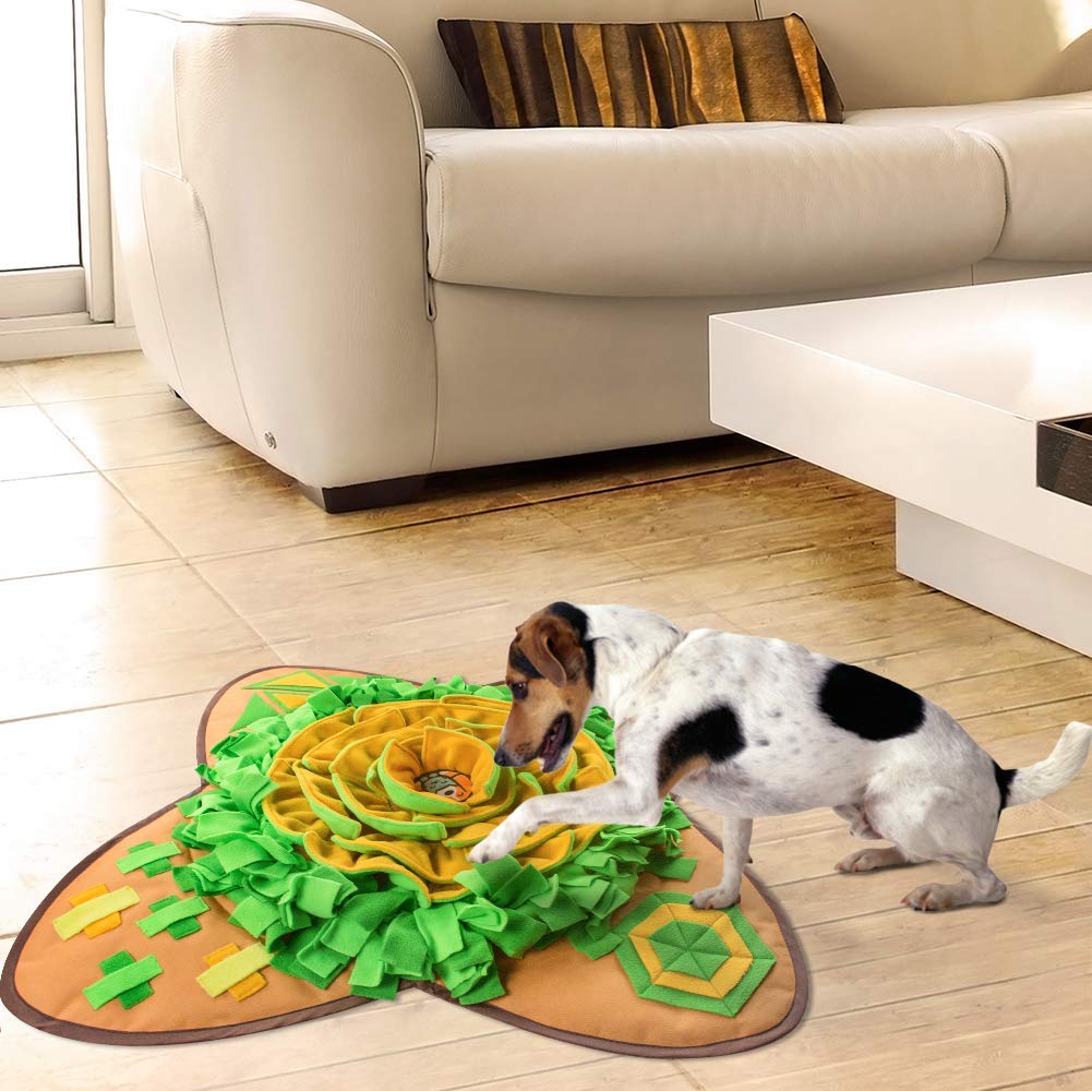 AWOOOF Snuffle Mat 28x28 inch size fits small to medium dogs well.