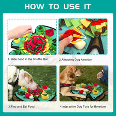 AWOOOF Snuffle Mat folded into a bowl for versatile serving and compact storage.