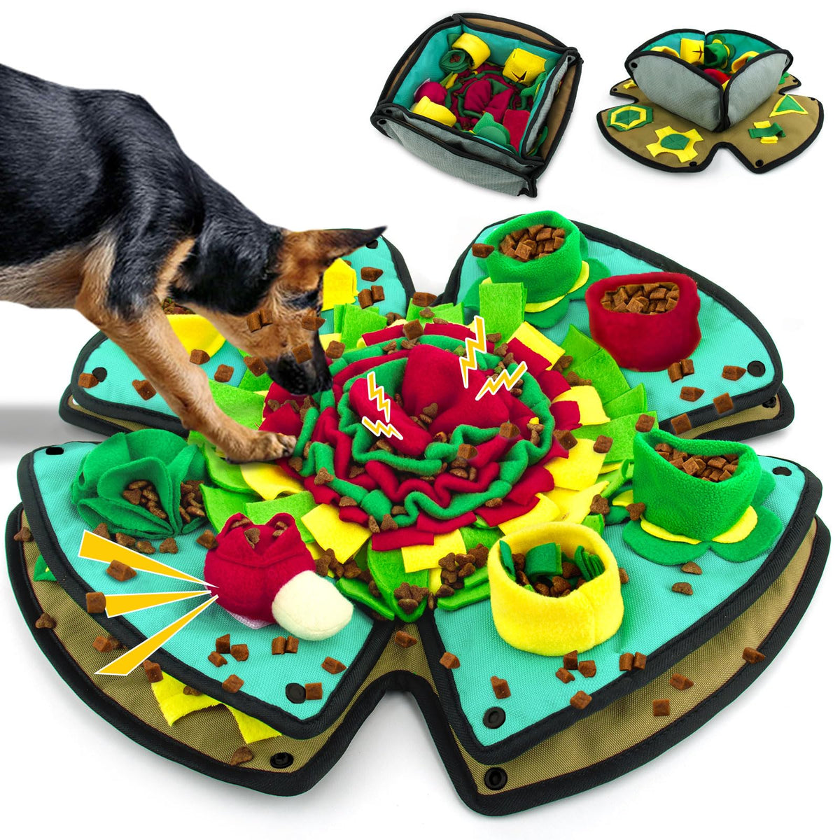 AWOOOF Snuffle Mat outer view demonstrates roomy foraging space for enrichment.
