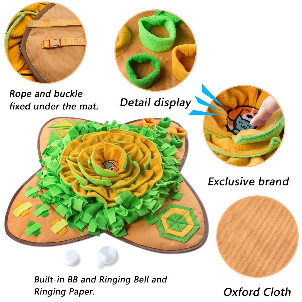 AWOOOF Snuffle Mat release buckles secure it to furniture during active play.
