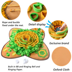 AWOOOF Snuffle Mat release buckles secure it to furniture during active play.