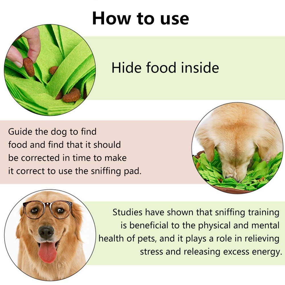 AWOOOF snuffle mat close-up with treats visible promoting scent-based enrichment during training