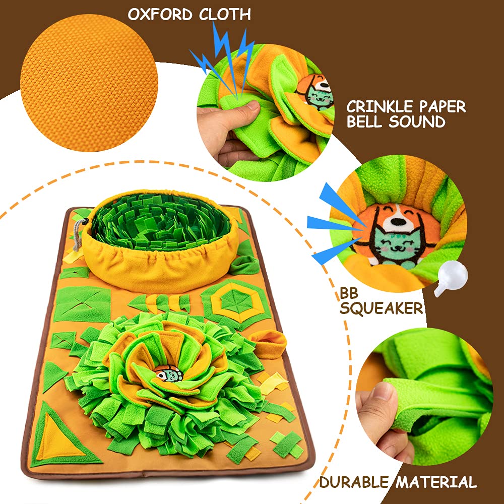 AWOOOF snuffle mat large petals design with treats hidden for one or two dogs