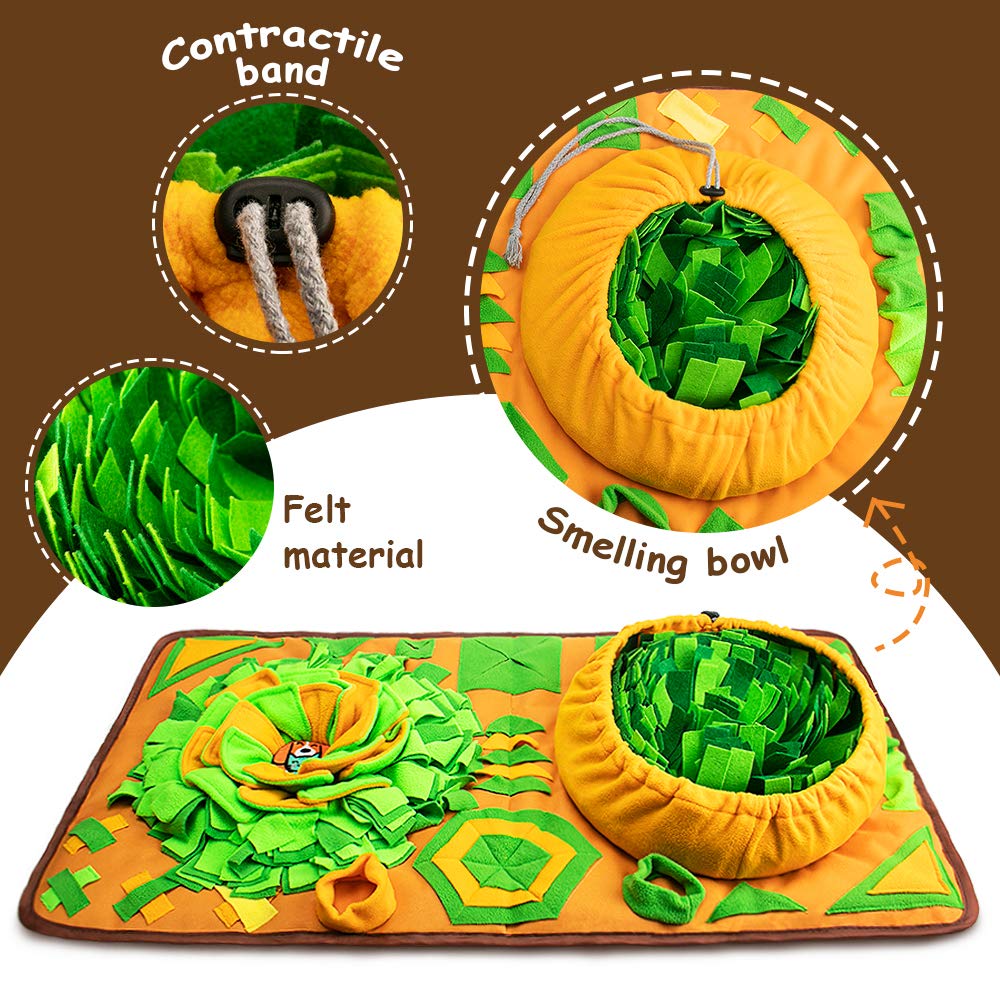 AWOOOF snuffle mat crinkle paper inside petals to heighten curiosity