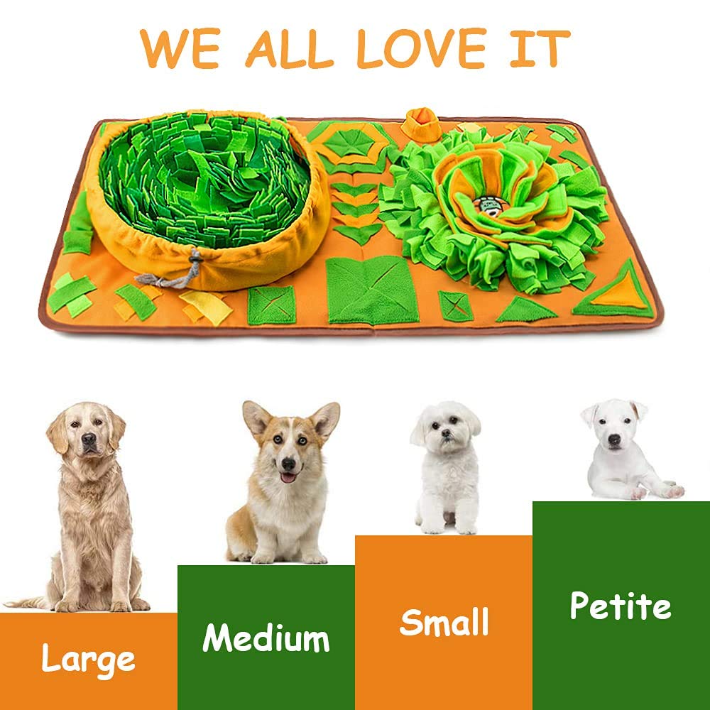 AWOOOF snuffle mat size suitable for large breeds like labs and shepherds
